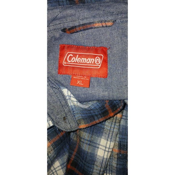 Coleman Womens Blue Plaid Long Sleeve Button Down Flannel Shirt XL - Picture 5 of 5
